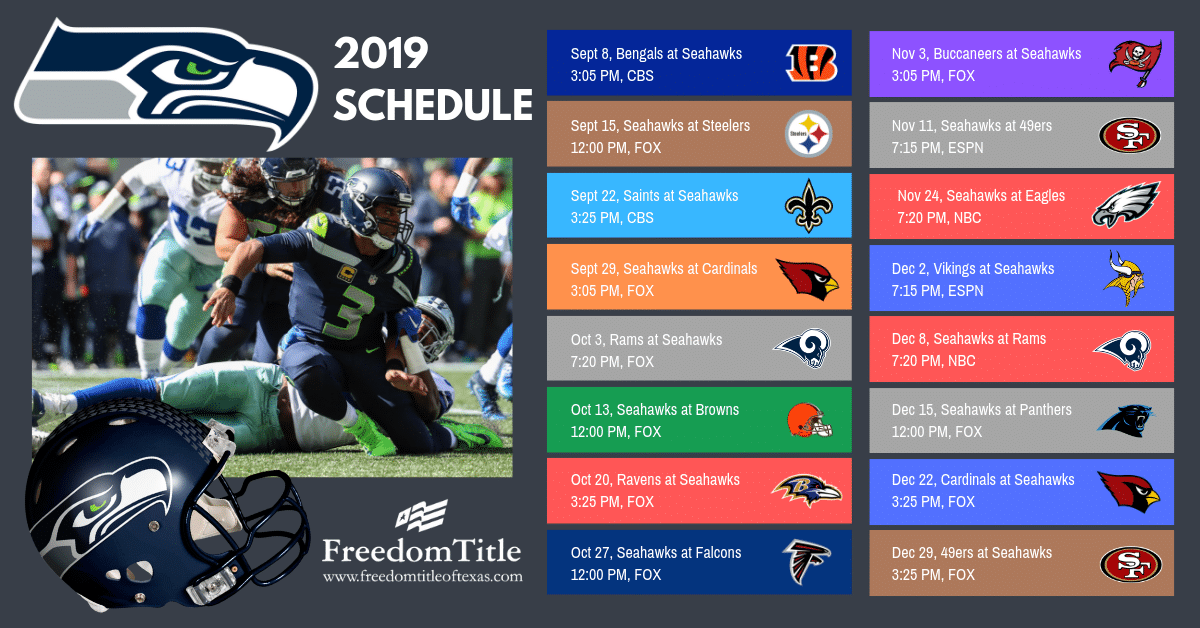 2019 Seattle Seahawks Schedule: Downloadable Wallpaper